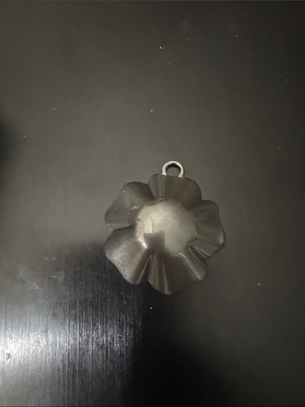 Coach Gunmetal Tea Rose Charm with Faux Pearl Center - Picture 2 of 3
